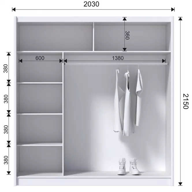 Skriňa Blanca 203 biela/biela lesk