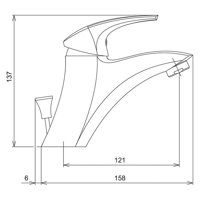 Metalia 57 batéria umývadlová stojanková H150mm 57002