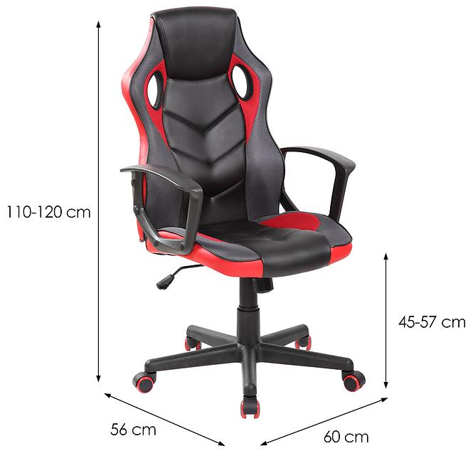 Kreslo pre Hráča Star čierna/červená