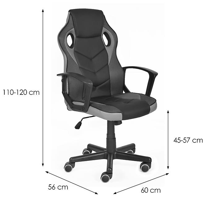 Kreslo pre Hráča Star čierna/sivá