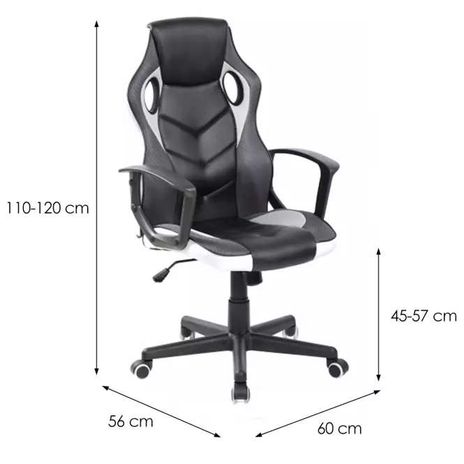 Kreslo pre hráča Star čierna/biela