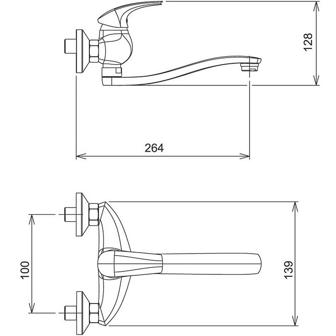 Metalia 57 Batéria Drezová Nástenná 100 mm