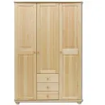 Borovicová skriňa SF101 125 cm – trojdverová, zásuvky