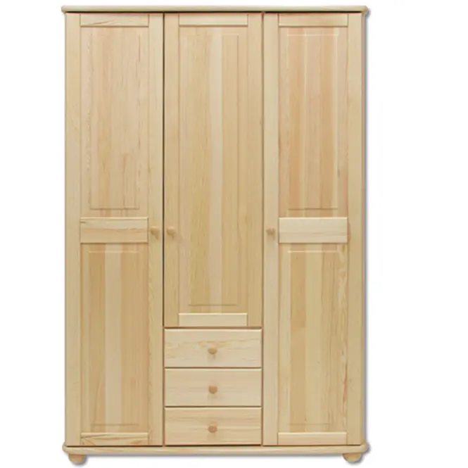 Borovicová skriňa SF101 125 cm – trojdverová, zásuvky