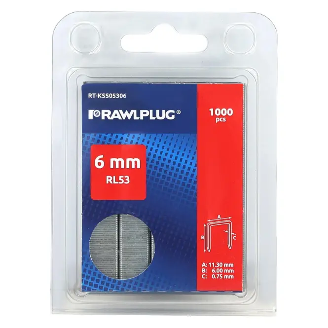 Zošívacie spony Rawplug RL53 6 mm 1000 ks
