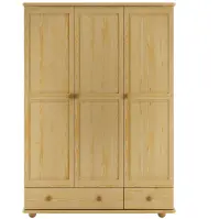 Borovicová skriňa SF121 131 cm – trojdverová, zásuvky