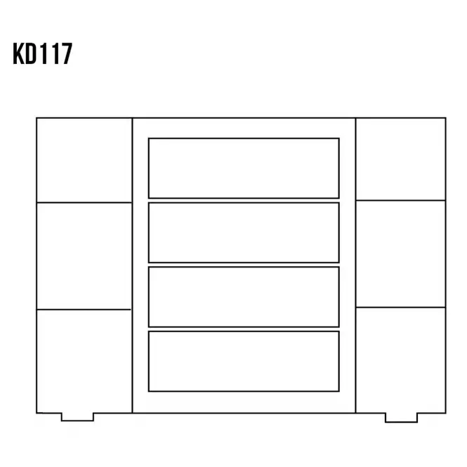 Komoda z Borovice KD117 surová,3