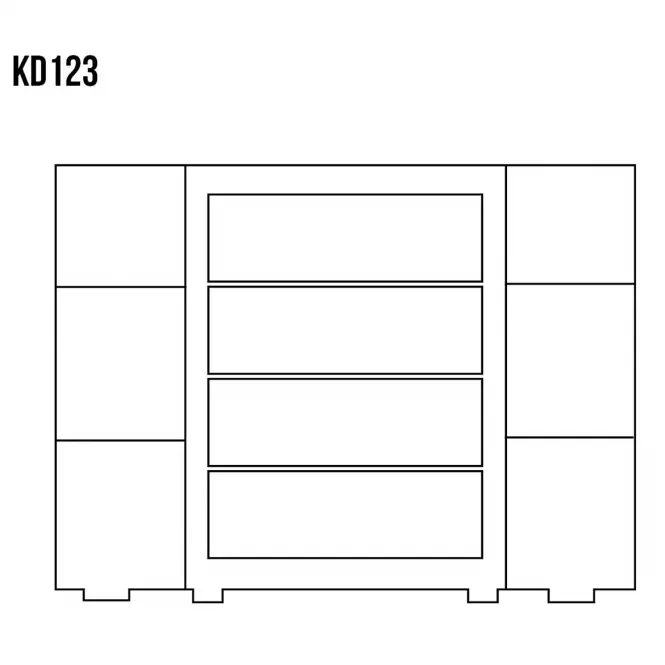 Komoda z Borovice KD123 surová,3