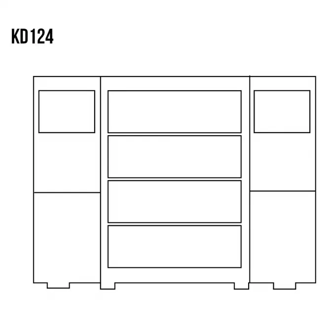 Komoda z Borovice KD124 surová,3