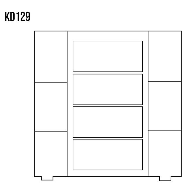 Komoda z Borovice KD129 surová,3