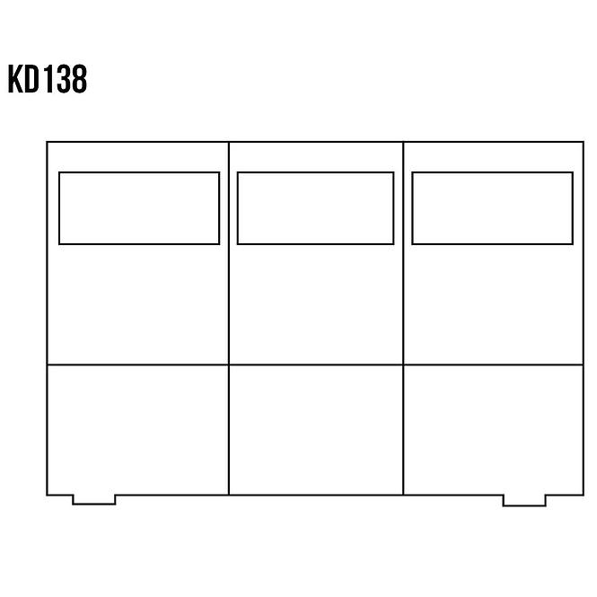 Komoda z Borovice KD138 surová,3