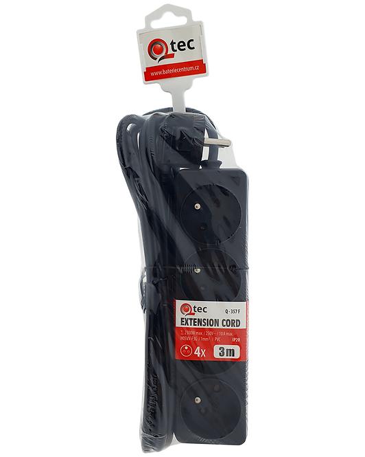 Predlžovací kábel Q-357f 4x z/u 3m čierny