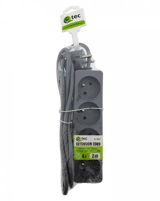 Predlžovací kábel Q-392f 4x z/u 2m sivý