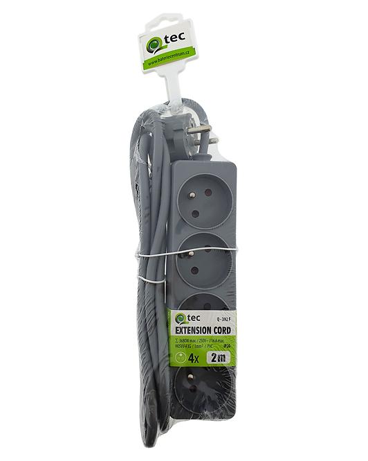 Predlžovací kábel Q-392f 4x z/u 2m sivý