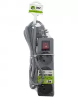 Predlžovací kábel s vypínačom Q-391f 3x z/u 2m sivý