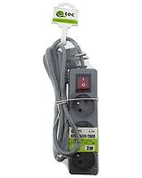 Predlžovací kábel s vypínačom Q-391f 3x z/u 2m sivý