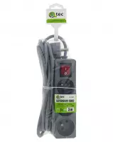 Predlžovací kábel s vypínačom Q-396f 3x z/u 3m sivý