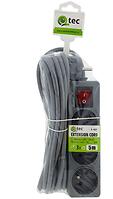 Predlžovací kábel s vypínačom Q-402F 3x s/bez 5m sivý