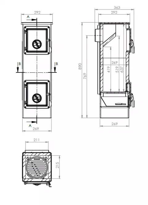  Krbové kachle EVA LUX 5,3 KW