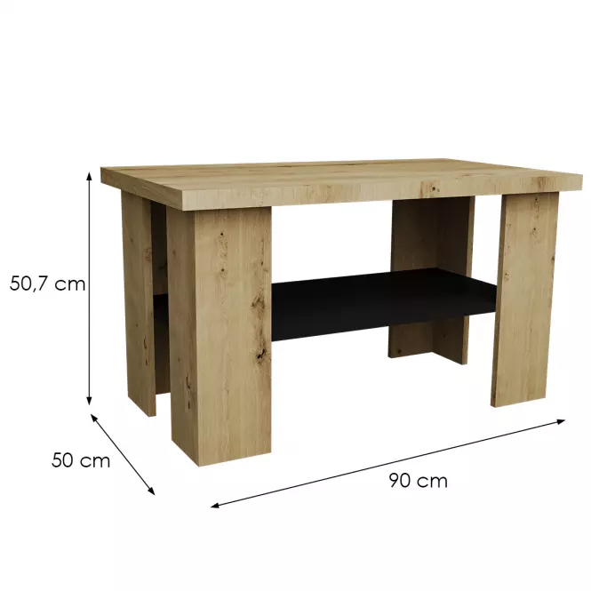 Konferenčný Stolík Olga artisan/čierna,2