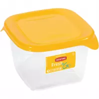 Štvorcová nádoba na potraviny. Fresh&Go 182243 žltá/trans