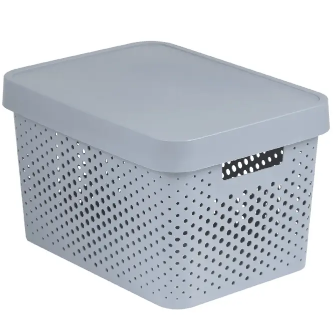 Úložný box s vekom 17 l Infinity 229168 svetlosivý