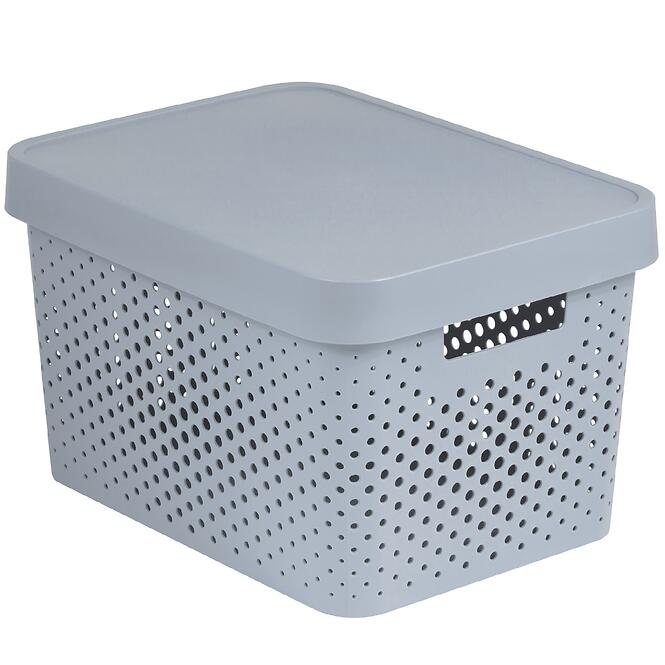 Úložný box s vekom 17 l Infinity 229168 svetlosivý