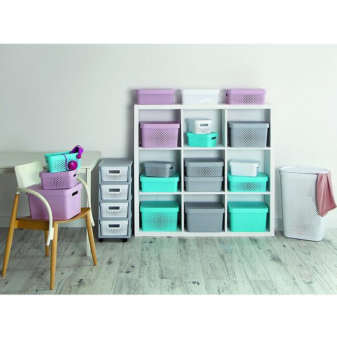 Úložný box s vekom Infinity 4,5l 229387 svetlosivá,3