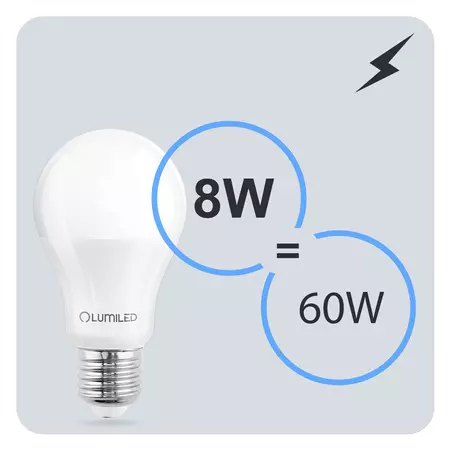 Žiarovka Lumiled A60 8W 840 E27 806lm 4000K
