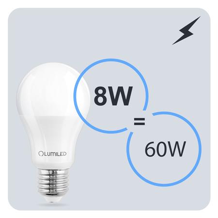 Žiarovka Lumiled A60 8W 840 E27 806lm 4000K