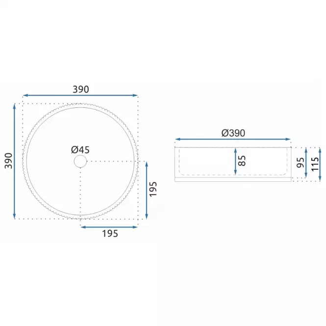Umývadlo na dosku Cristal 39 Transparent Rea-U8881