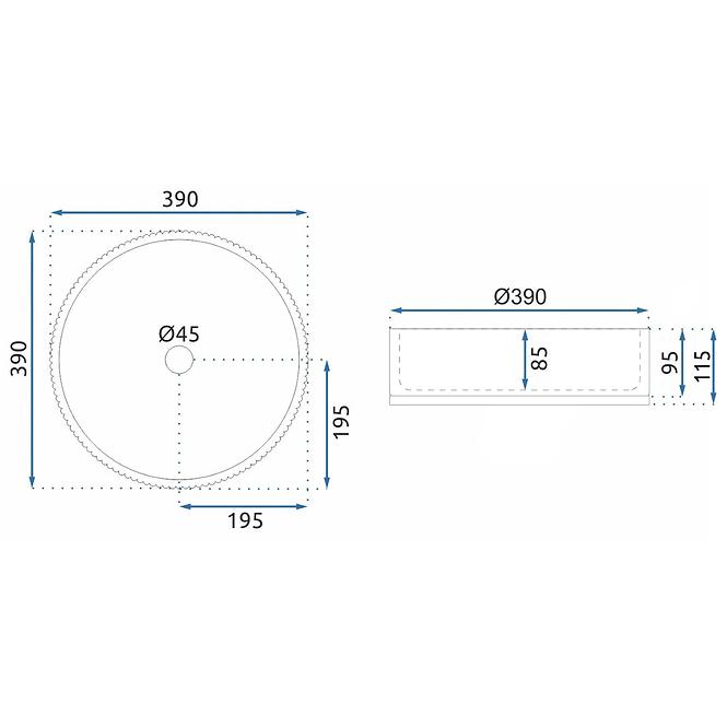 Umývadlo na dosku Cristal 39 Transparent Rea-U8881