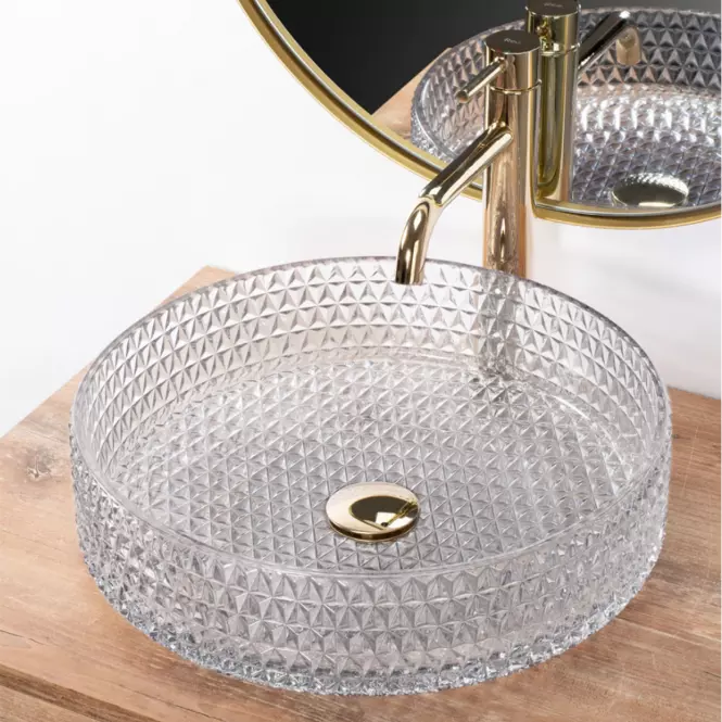 Umývadlo na dosku Cristal 39 Transparent Rea-U8881,3