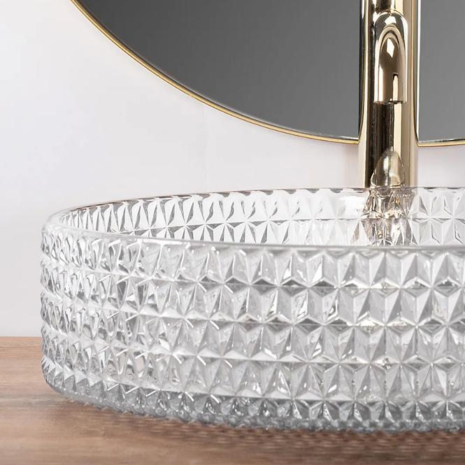 Umývadlo na dosku Cristal 39 Transparent Rea-U8881