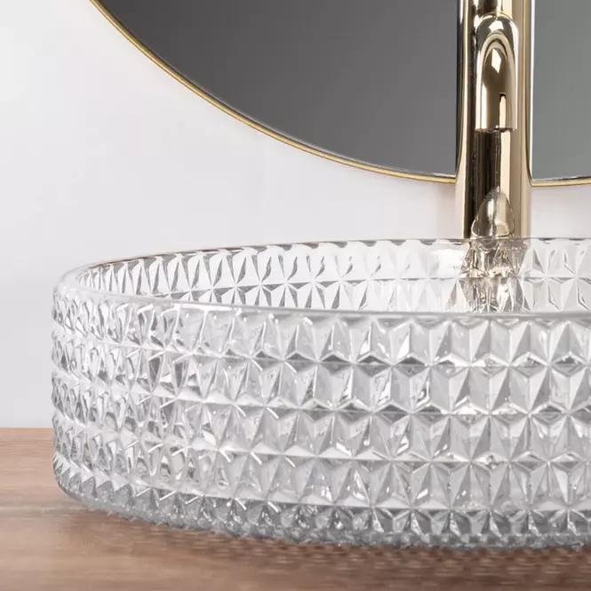 Umývadlo na dosku Cristal 39 Transparent Rea-U8881,4