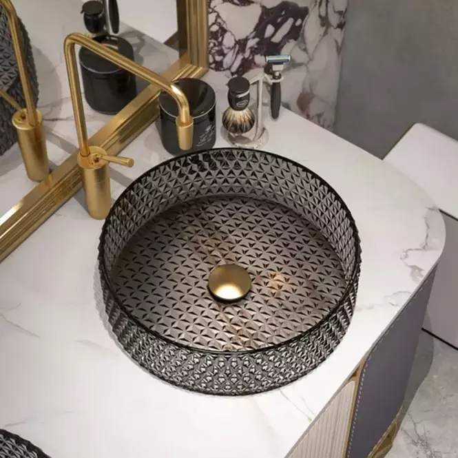 Umývadlo na dosku Cristal 39 Grey Rea-U8880 