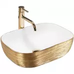 Umývadlo na dosku Belinda Gold Brush/White Rea-U7422