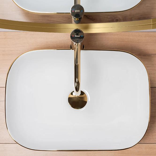 Umývadlo na dosku Belinda Gold Brush/White Rea-U7422,4