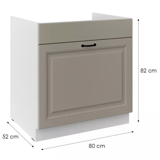 Kuchynská skrinka Stilo claygrey/biely 80ZL 1S BB