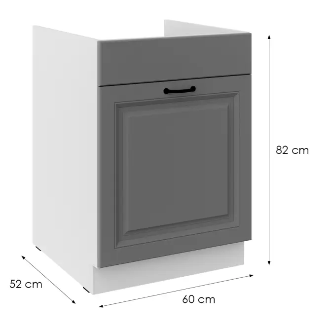 Kuchynská skrinka Stilo dustgrey/biely 60ZL 1S BB,2