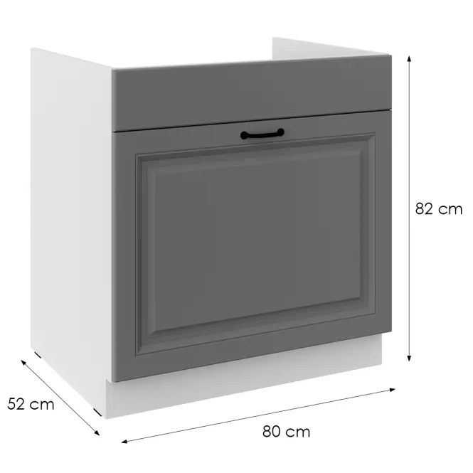 Kuchynská skrinka Stilo dustgrey/biely 80ZL 1S BB,2