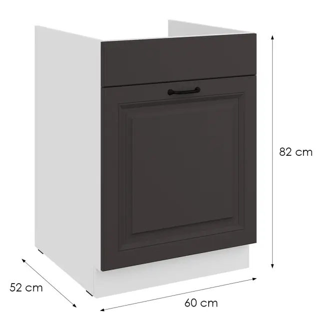 Kuchynská skrinka Stilo grafit mat/biely 60ZL 1S BB,2