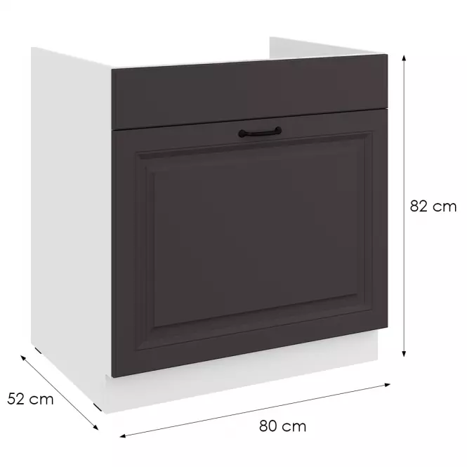 Kuchynská skrinka Stilo grafit mat/biely 80ZL 1S BB
