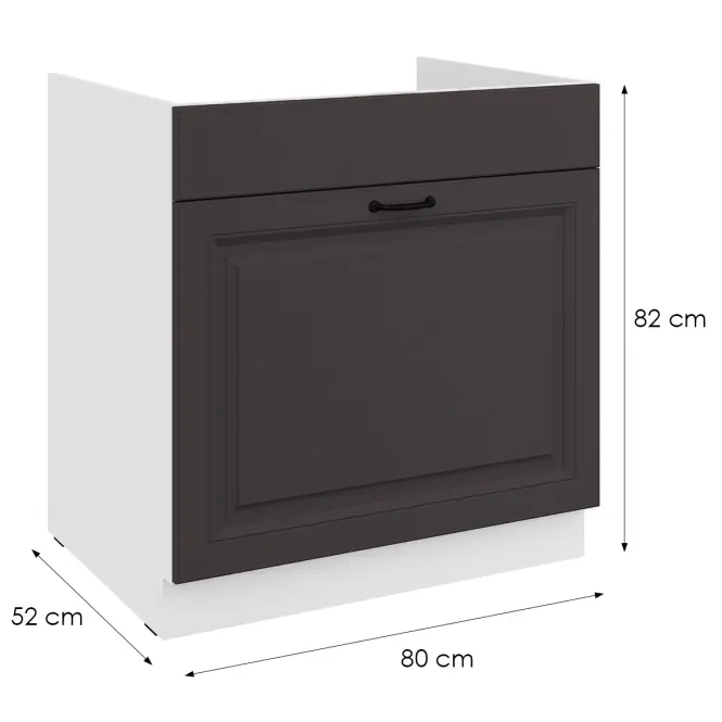 Kuchynská skrinka Stilo grafit mat/biely 80ZL 1S BB,2