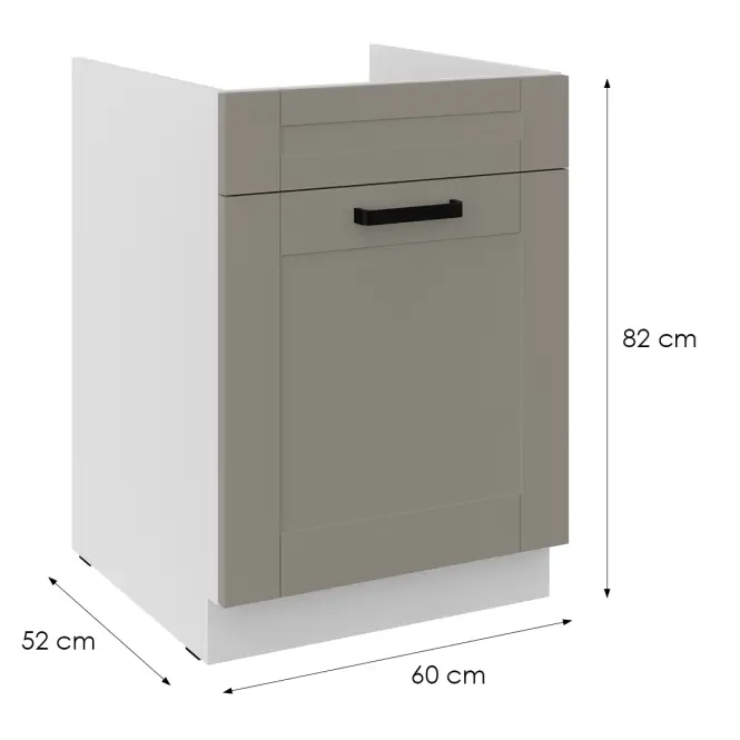 Kuchynská skrinka Luna claygrey/biely 60ZL 1S BB,2