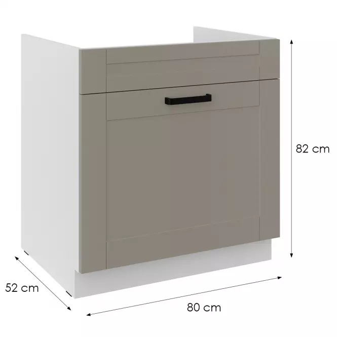 Kuchynská skrinka Luna claygrey/biely 80ZL 1S BB