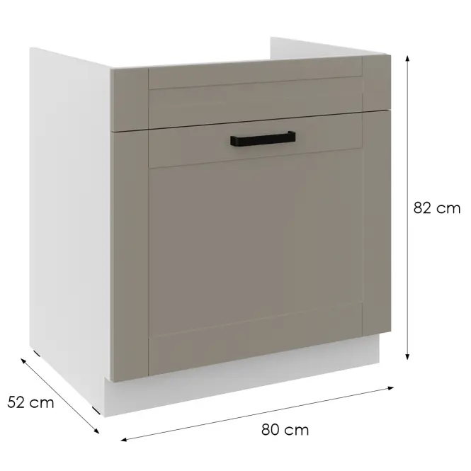 Kuchynská skrinka Luna claygrey/biely 80ZL 1S BB,2