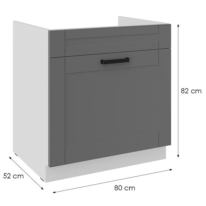 Kuchynská skrinka Luna dustgrey/biely 80ZL 1S BB,2