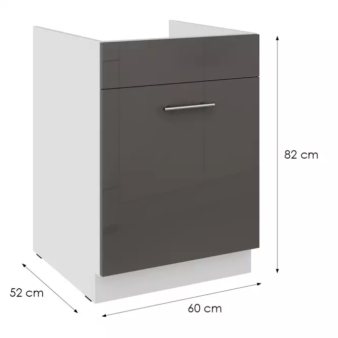 Kuchynská skrinka Lara grey 60ZL 1S BB