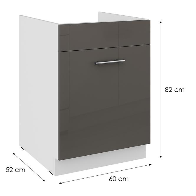 Kuchynská skrinka Lara grey 60ZL 1S BB,2